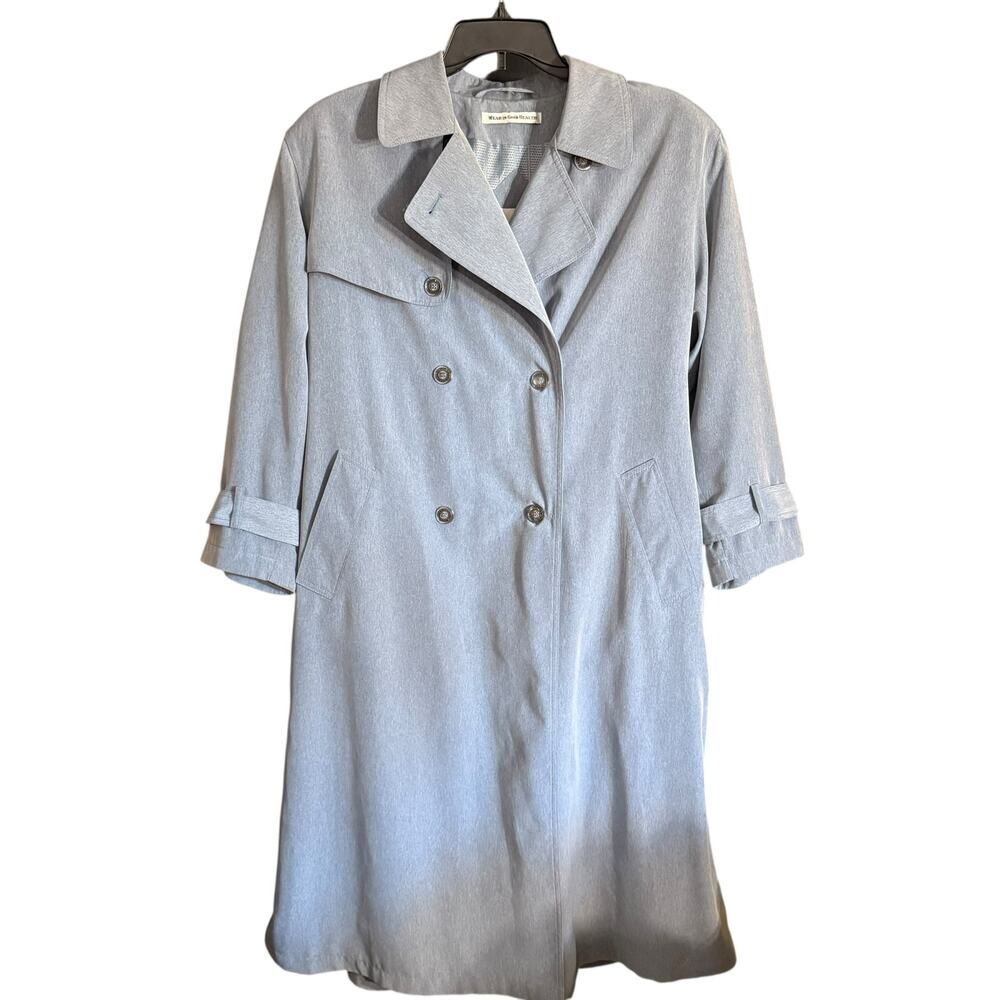 Misty Harbor Beautiful Shade of Blue Long Women’s Trench Coat Size 10